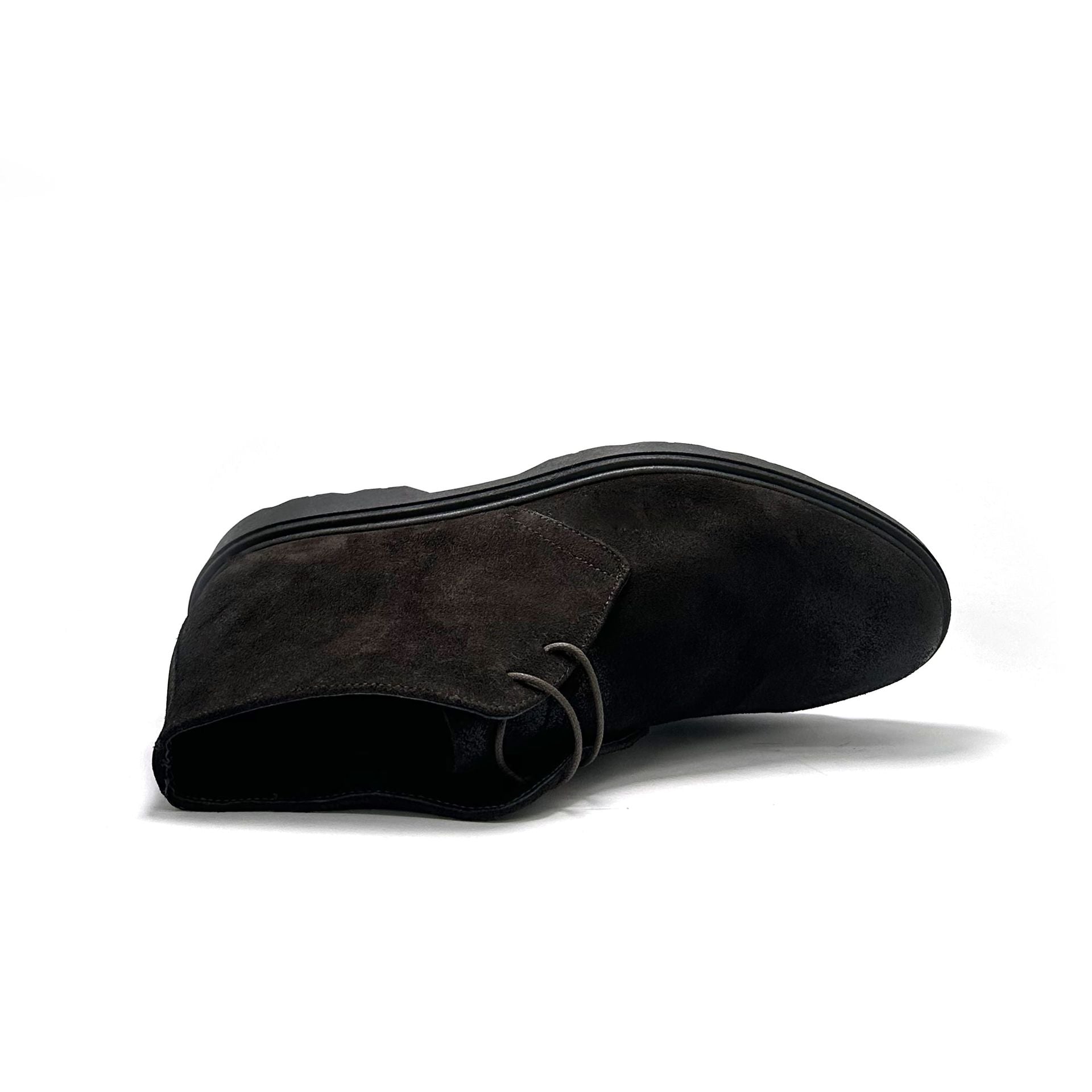 Tomaia di Polacchini uomo scamosciati marrone scuro Made in Italy