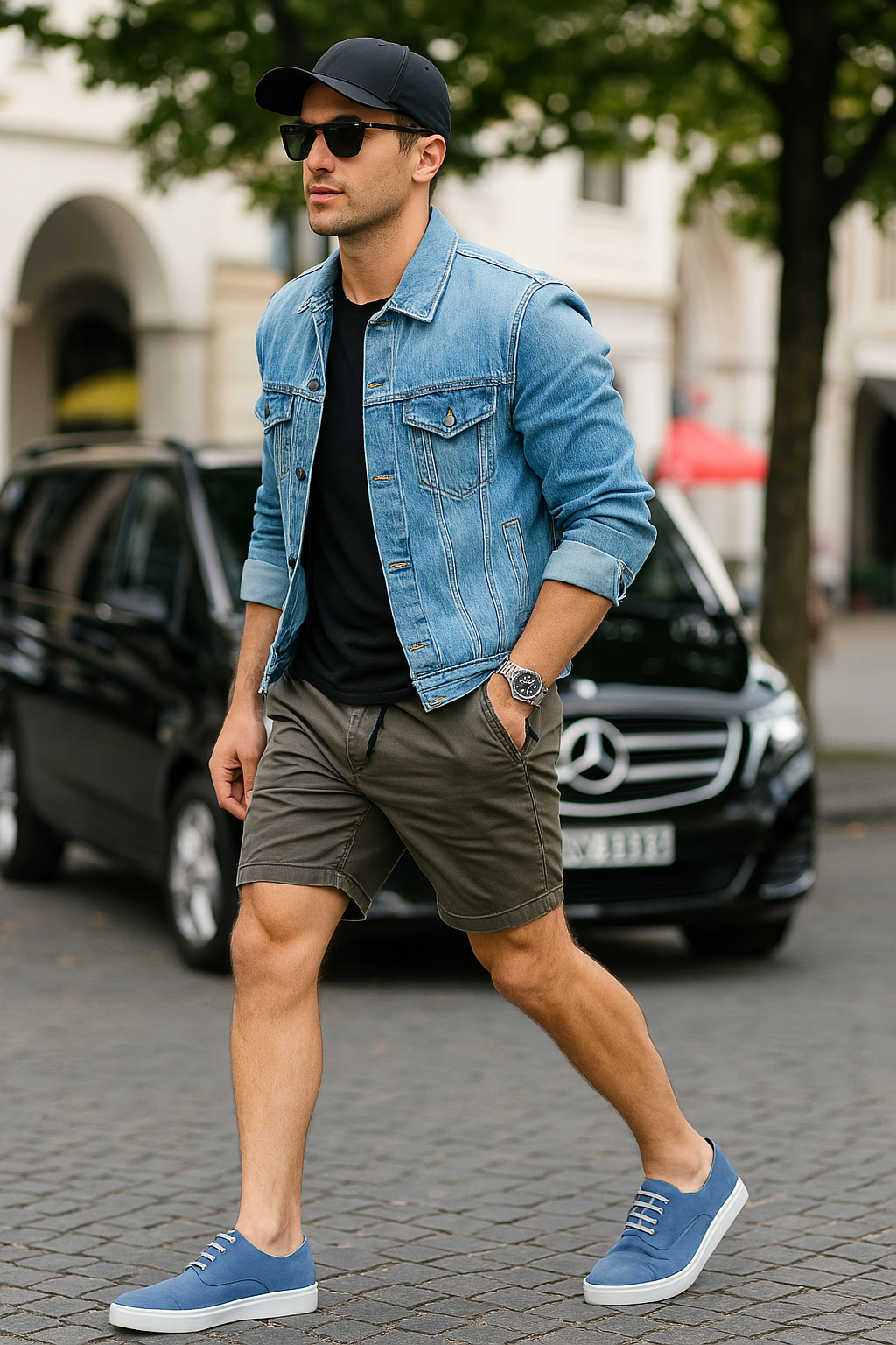 Blaue Wildleder -Turnschuhe - Guido