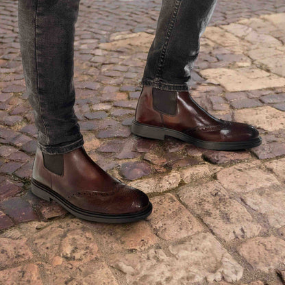 Bottines en cuir marron - Graziano