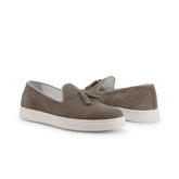 Slip on mocassini camoscio tortorae suola bianca  Duca di Morrone