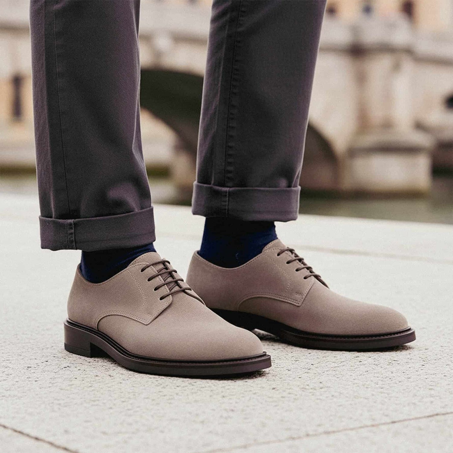 Chaussures de derby en daim gris - Lucrezio