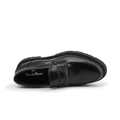 Black Leather Winter Loafers - Zeno