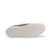 Slip on mocassini camoscio tortora grigio e suola bianca  Duca di Morrone Made in Italy