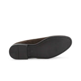 Mocassini con nappine in camoscio marrone Made in Italy Duca di Morrone suola gomma