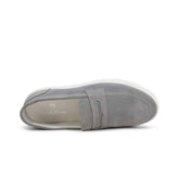 mocassini slip on uomo scamosciati grigio Duca di Morrone suola gomma