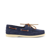 Mocassini uomo in camoscio Blu da barca | Made in Italy | Santiago 