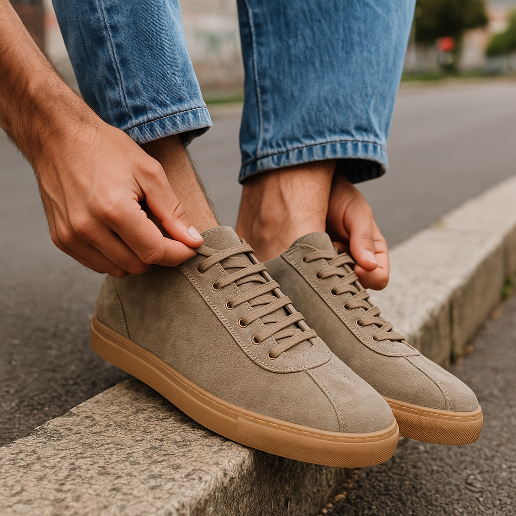 Taupe Wildleder -Turnschuhe - Alessandro
