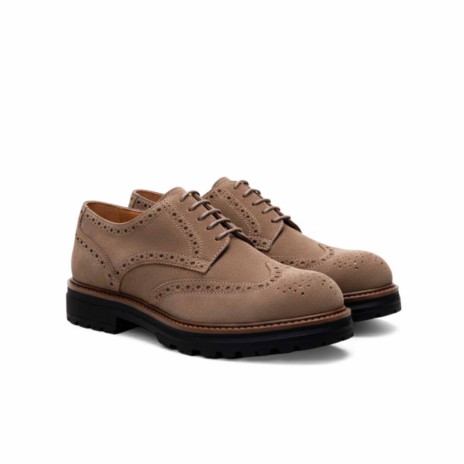 Scarpa stringata in camoscio beige - Alvise