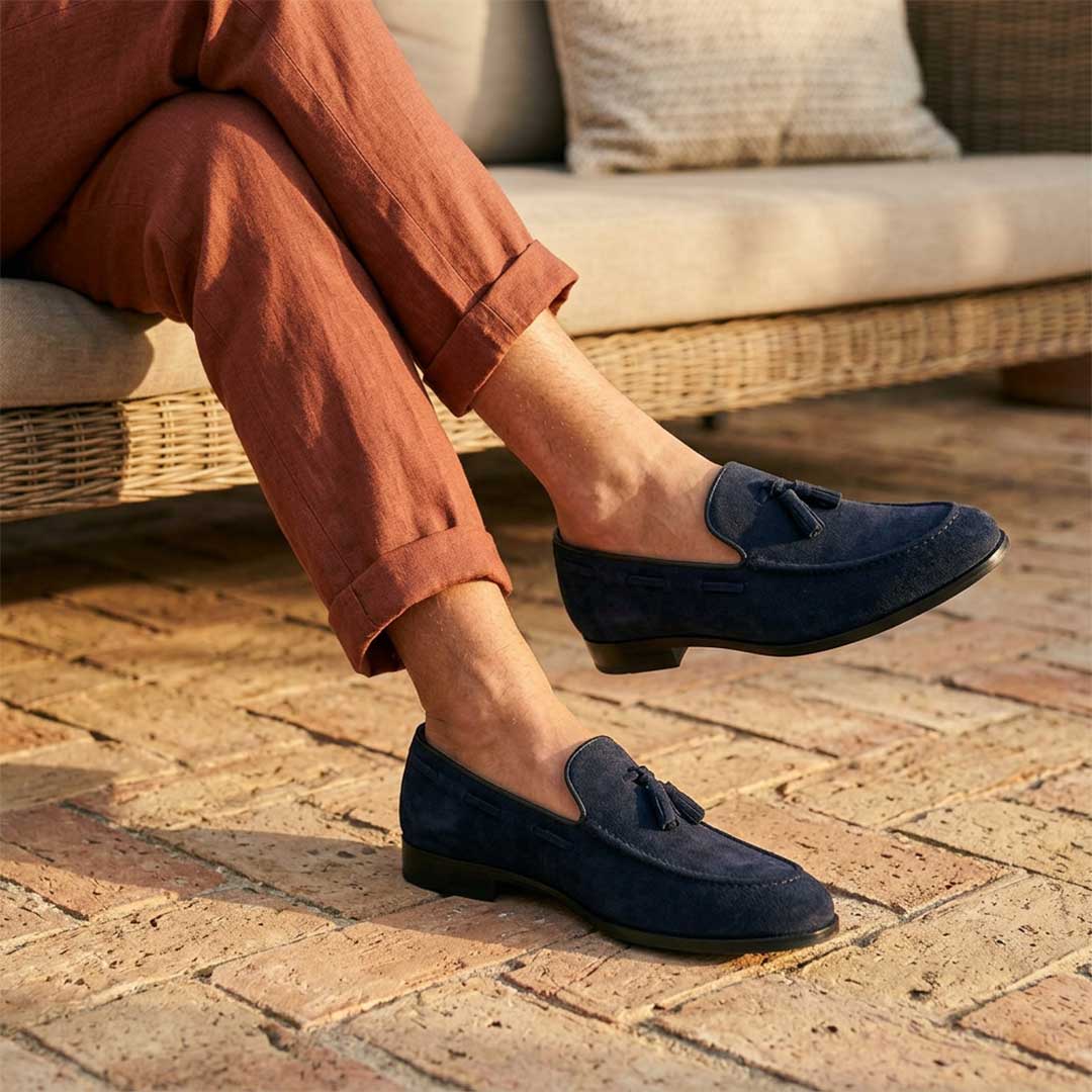 Mocassins en Daim Bleu - Ascanio 
