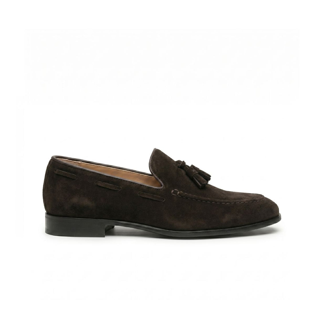 Mocassini con nappine in camoscio marrone - Ascanio