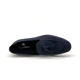 Made in Italy Mocassini Uomo blu con nappine Duca di Morrone tomaia