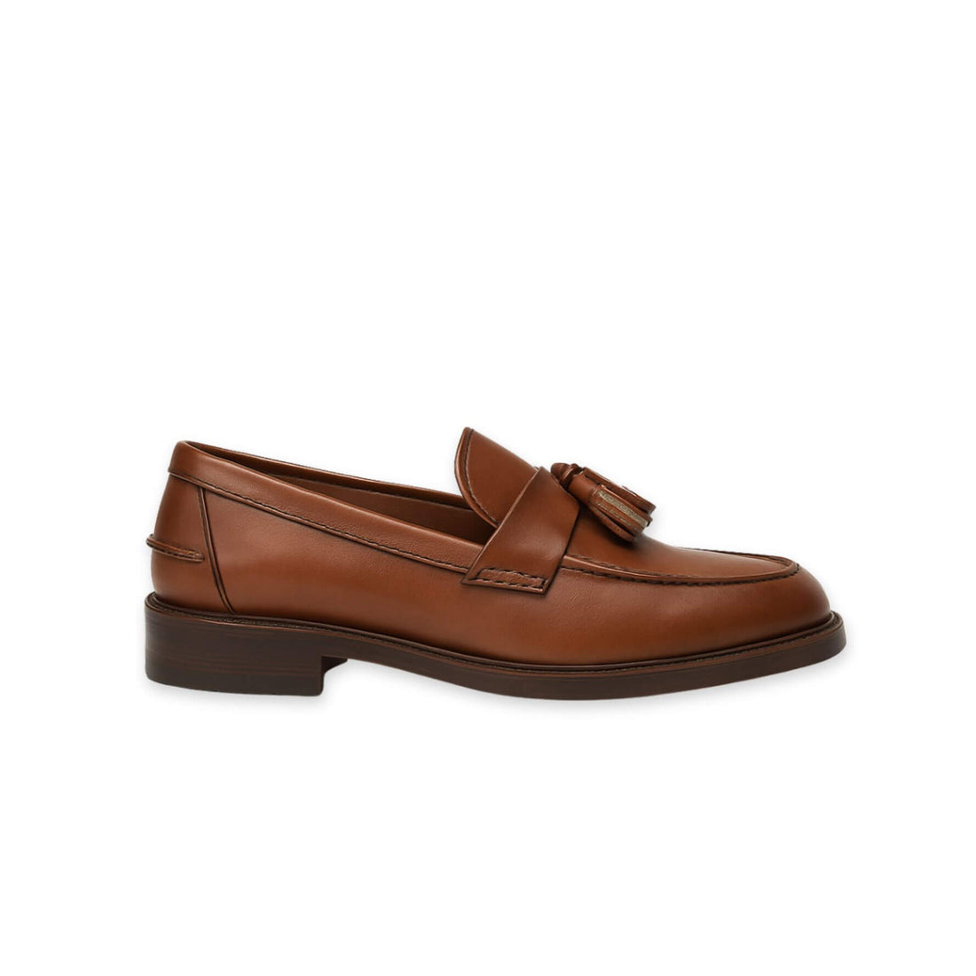 Mocassini pelle marrone con nappine made in italy - Ascanio