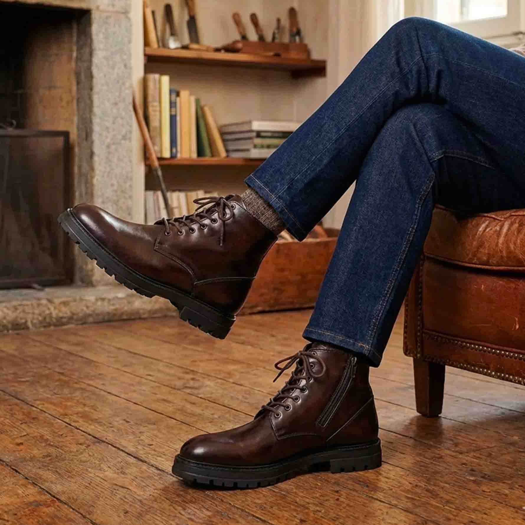 Brown leather amphibians Scarpons - Ciro