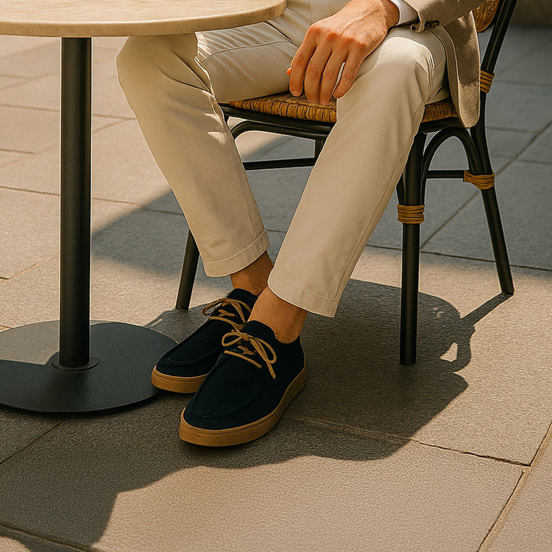 uomo indossa Scarpe modello ingegnere Blu - made in italy - Dandy