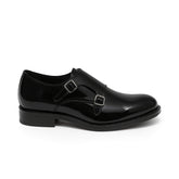 Scarpa Doppia Fibbia in Pelle Nera - Davide
