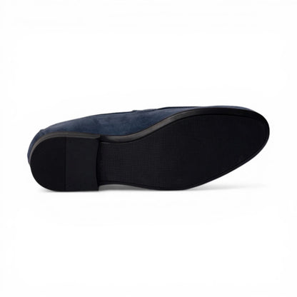 Herren-Mokassin aus blauem Wildleder – Ermes