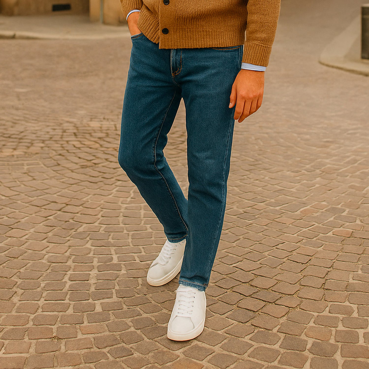 Weiße Leder -Turnschuhe - Fabrizio