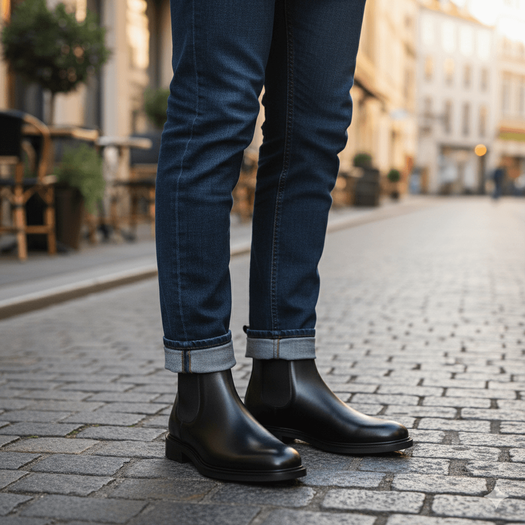Schwarze Chelsea-Boots aus Leder - Ferdinando