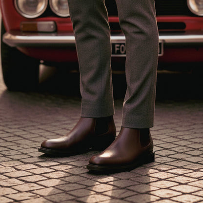 Braune Chelsea-Boots aus Leder - Ferdinando