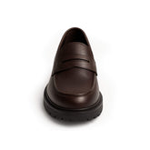 Mocassini uomo invernali pelle marone - Made in italy -  Fulvio - punta rotonda