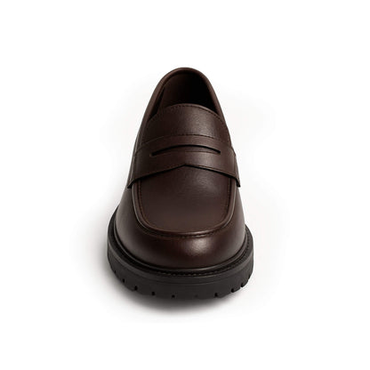 Mocassini uomo invernali pelle marone - Made in italy -  Fulvio - punta rotonda