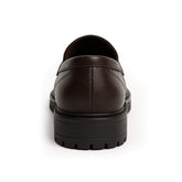 Mocassini uomo invernali pelle marone - Made in italy -  Fulvio - tacco
