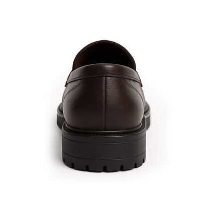 Mocassini uomo invernali pelle marone - Made in italy -  Fulvio - tacco