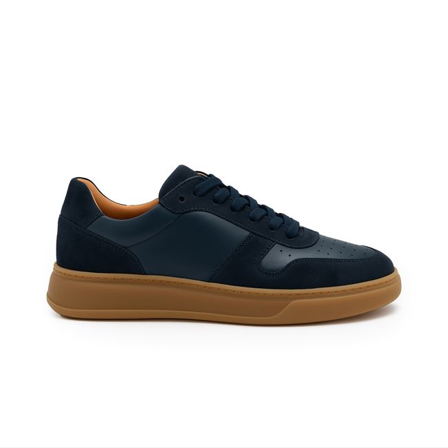 Sneakers Uomo in pelle blu | Made in Italy | Ivan