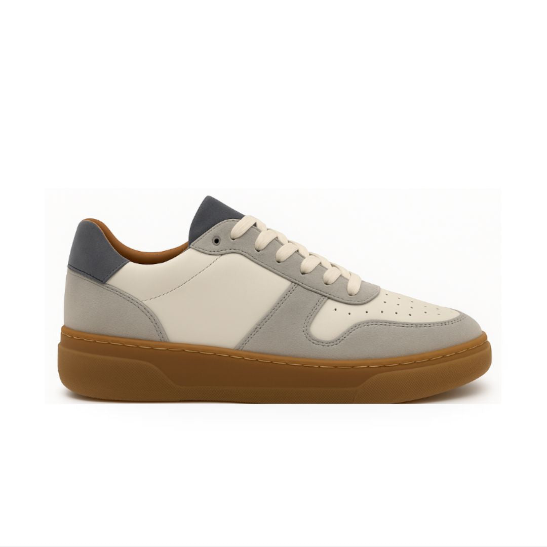 Sneakers Camoscio Bianco Grigio - Ivan