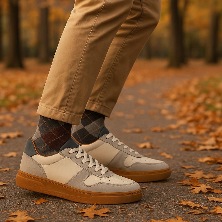 Sneakers Camoscio Bianco Grigio - Ivan
