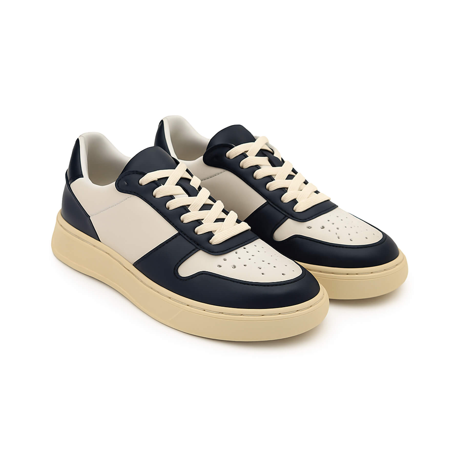 Weiße schwarze Leder -Turnschuhe - Ivan