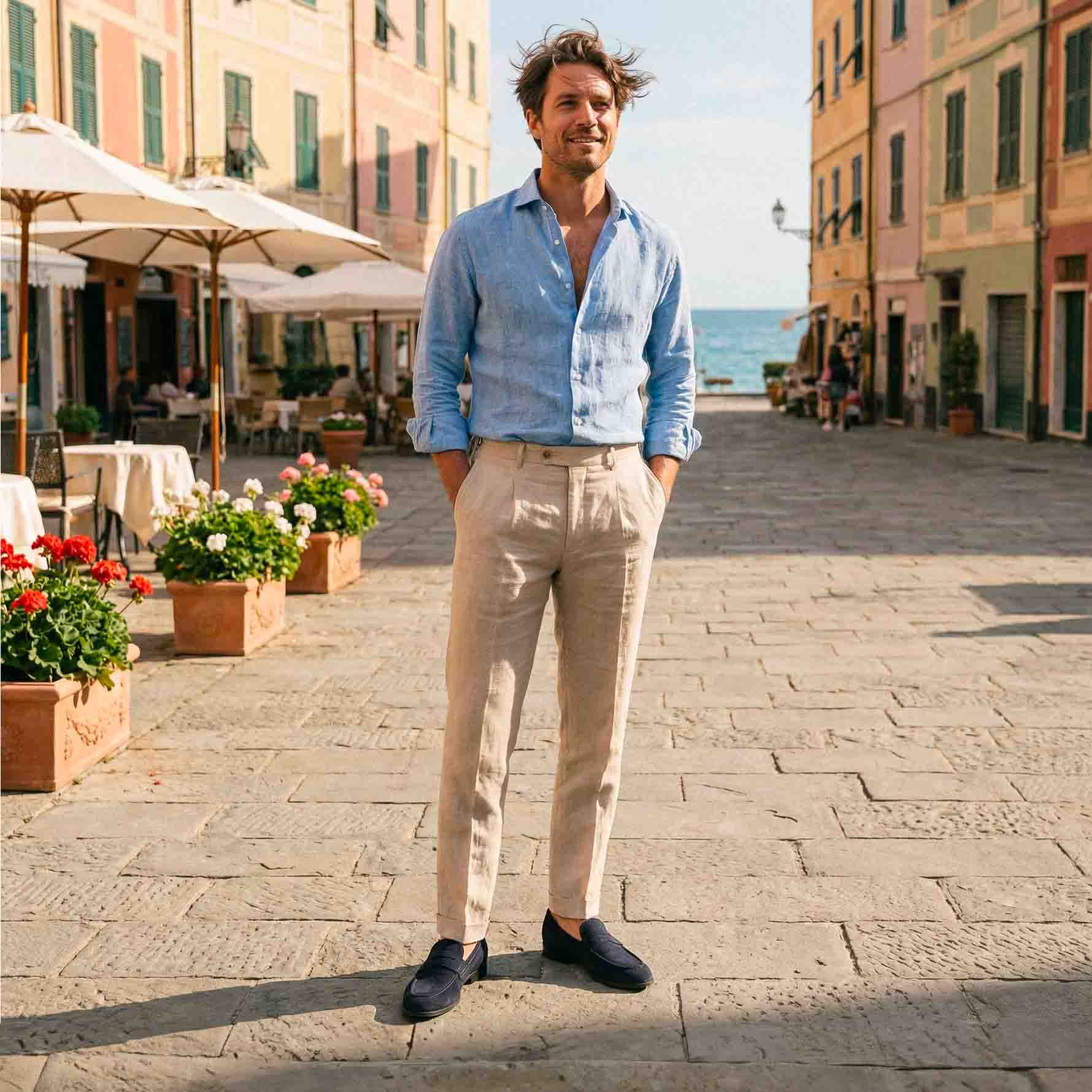 Blaue Wildleder-Slipper - Leone