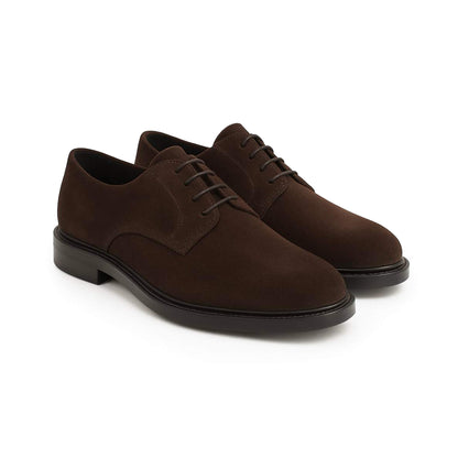 Scarpe derby in camoscio marrone - Lucrezio