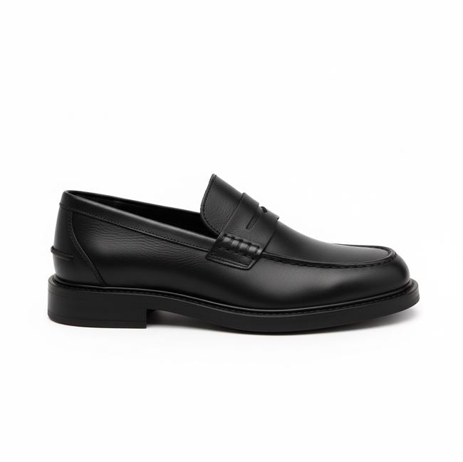 Mocassino Uomo invernale pelle nera | Made in Italy | Tiziano