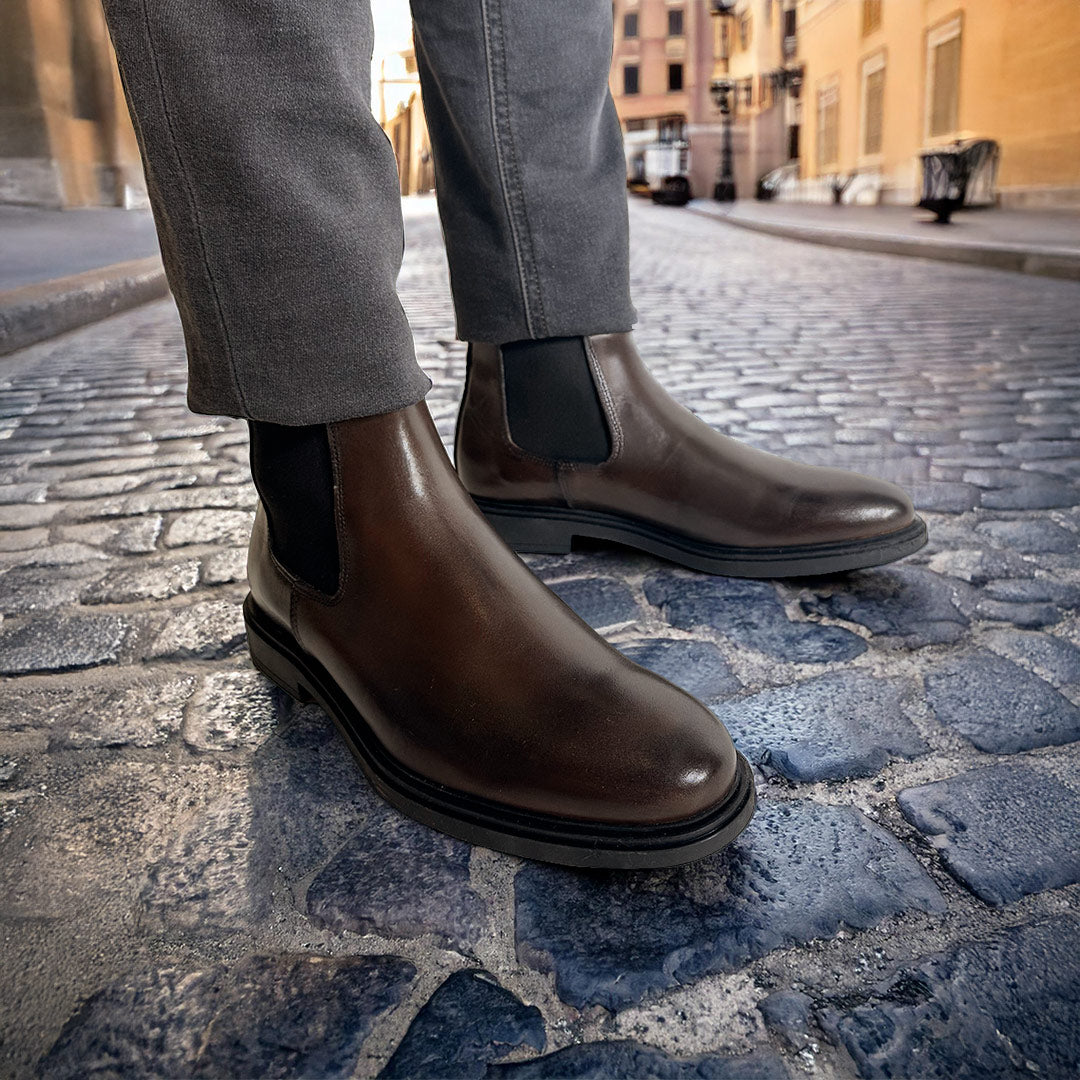 Stivaletti Chelsea Pelle marrone Made in Italy – Duca di Morrone