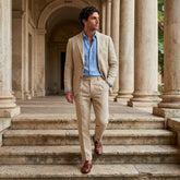 mocassini-uomo-pelle-marrone-intrecciata-morsetto-duca-di-morrone-outfit

