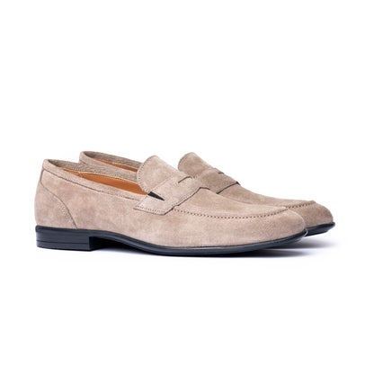 Mocassini in camoscio beige - Leone - Made in Italy paio
