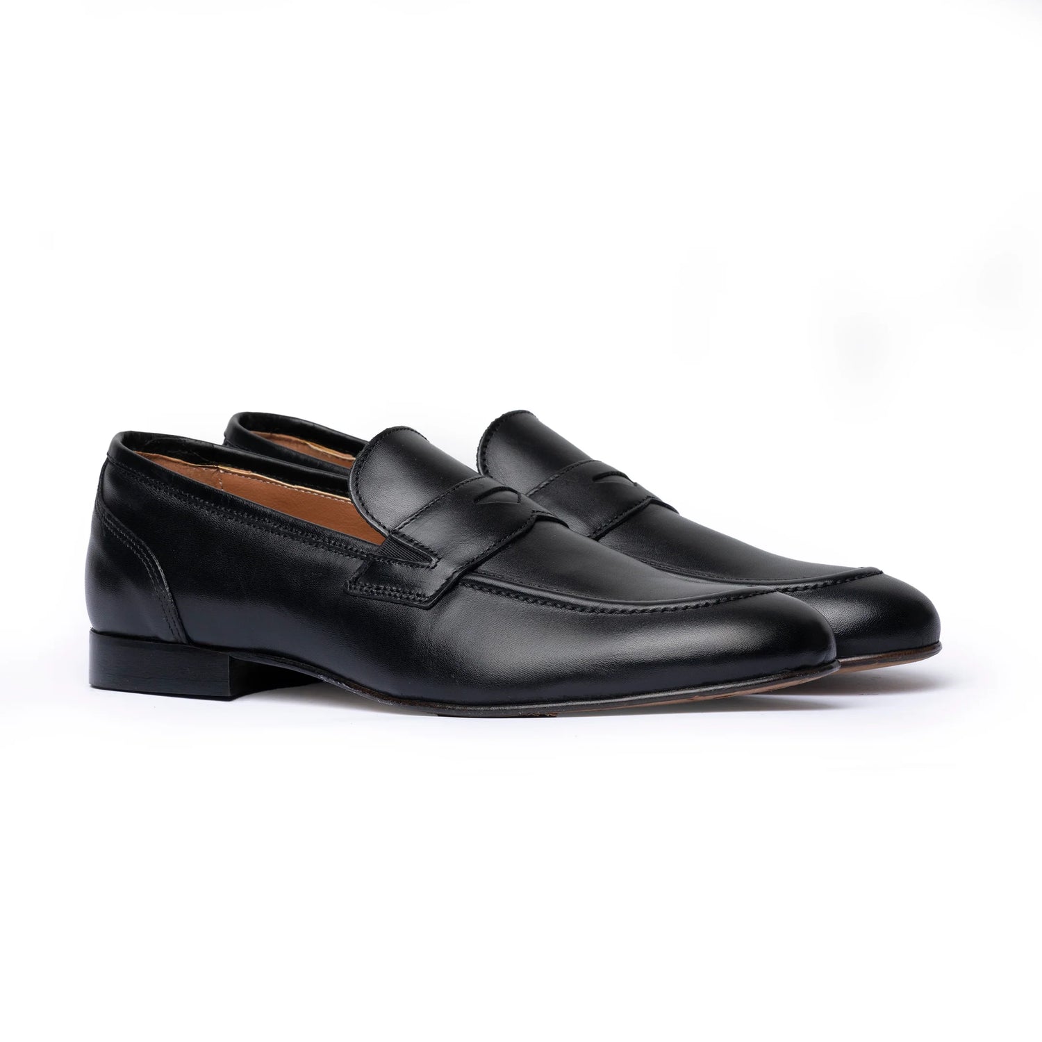 Schwarze Ledermocassin - Leone
