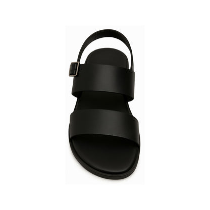 Schwarze Ledersandalen - Pietro
