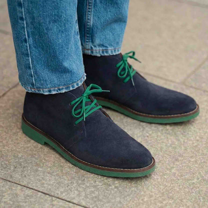 Polacchine scamosciate blu verdi - Juri