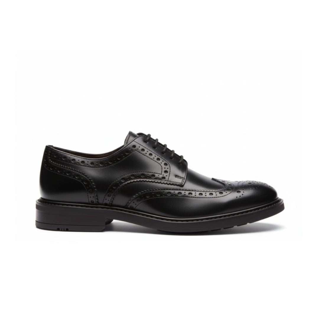 Scarpe uomo Brogue in pelle nera - Alfonso