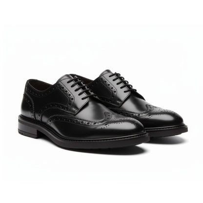 Scarpe Brogue in pelle nera - Alfonso