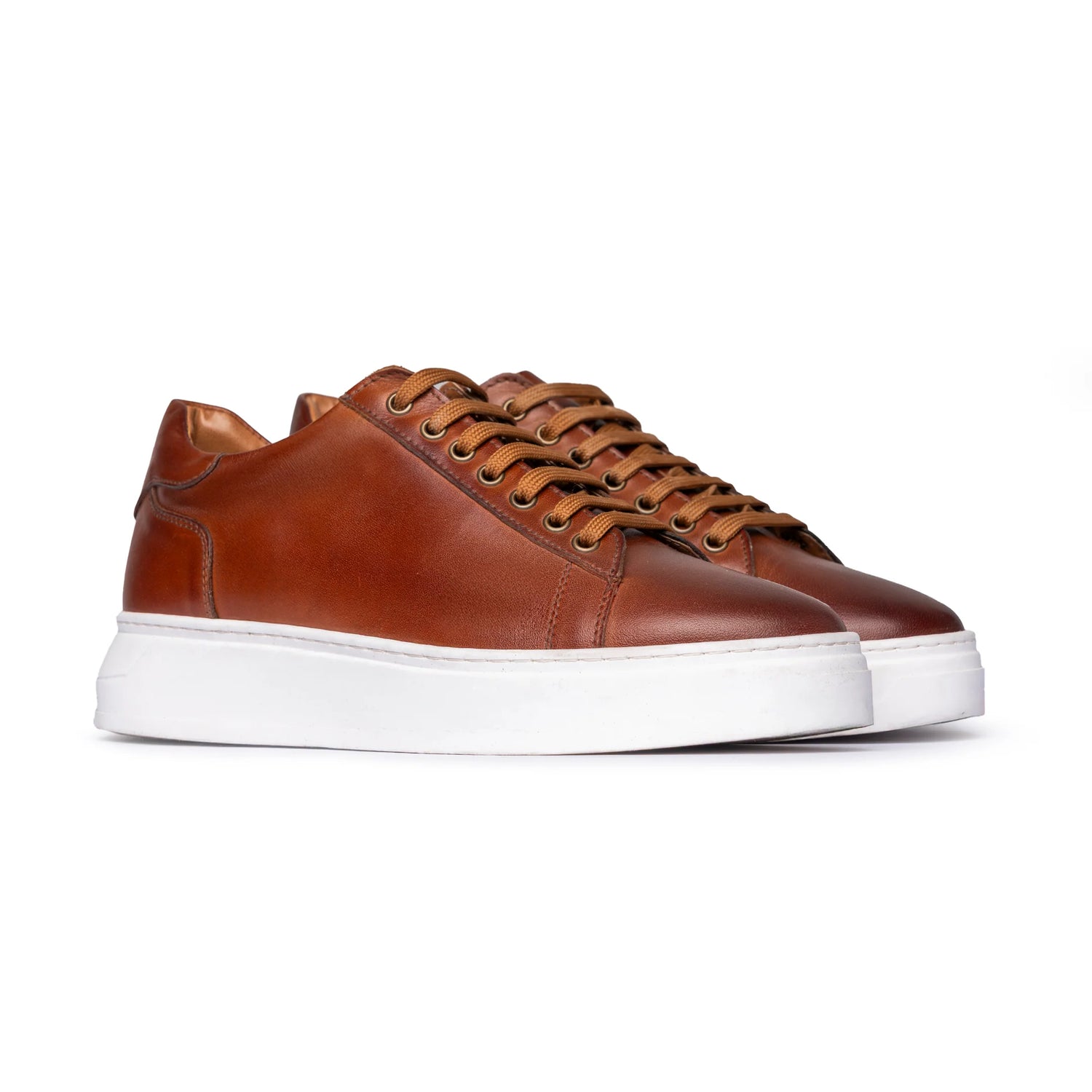 Braune Leder -Turnschuhe - Fabrizio