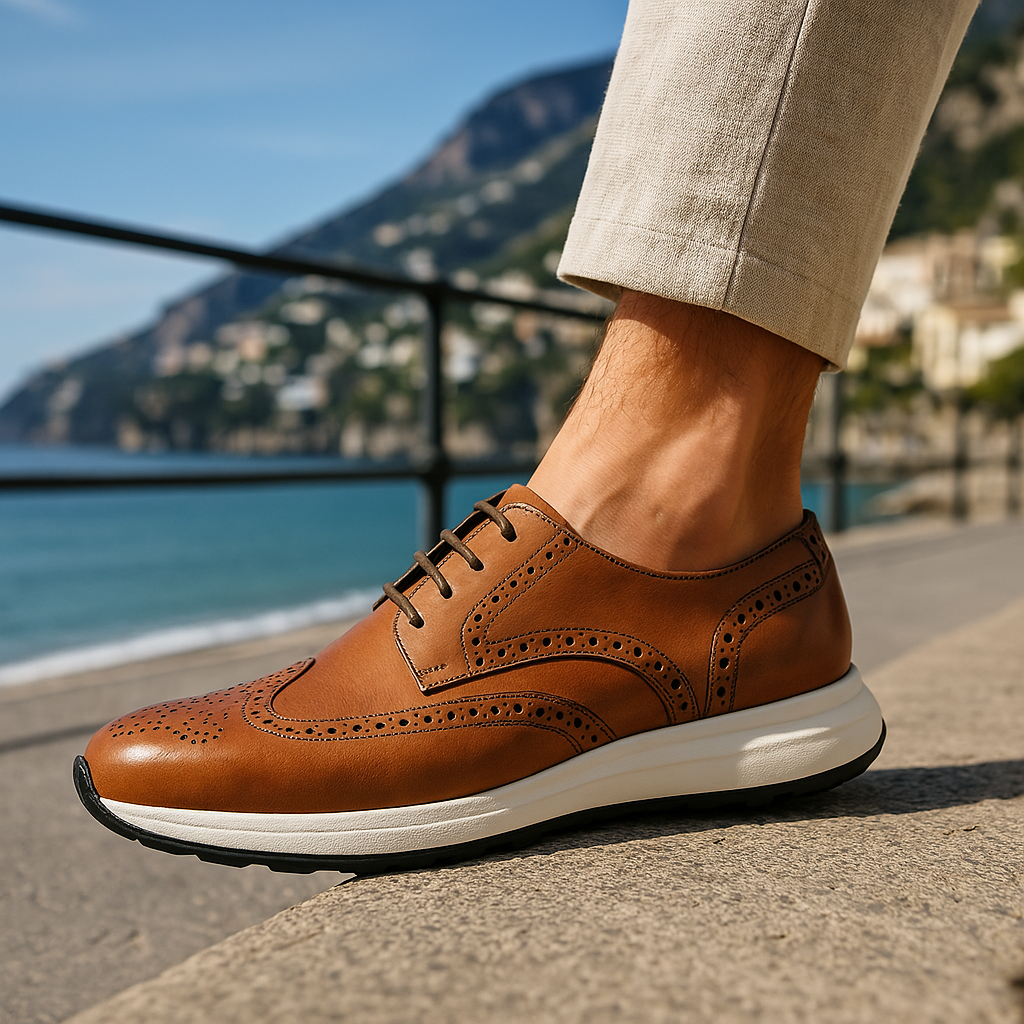 String pour hommes en cuir marron - Giuseppe