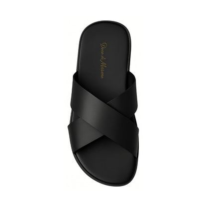 Schwarzer Kreuzgurt Sandalen - Umberto