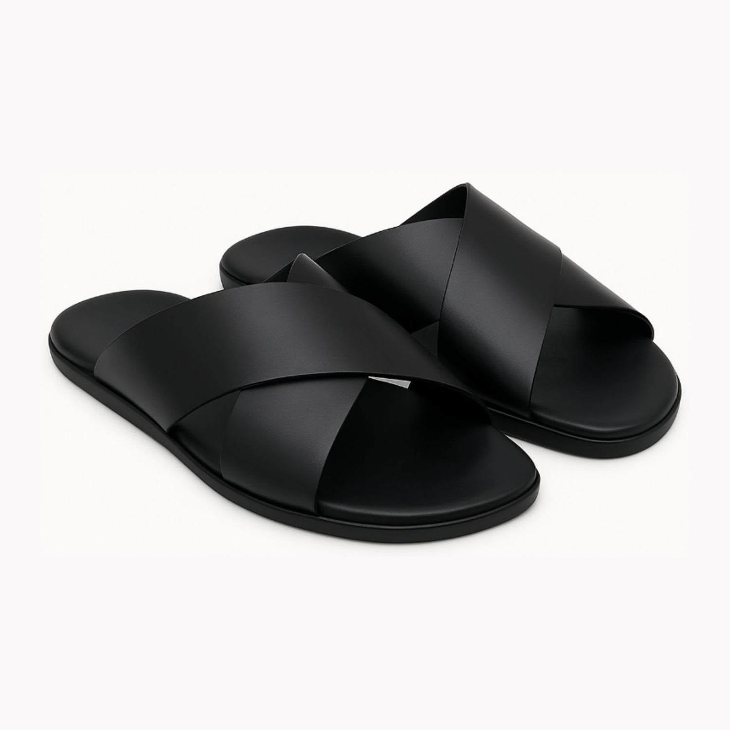 Schwarzer Kreuzgurt Sandalen - Umberto