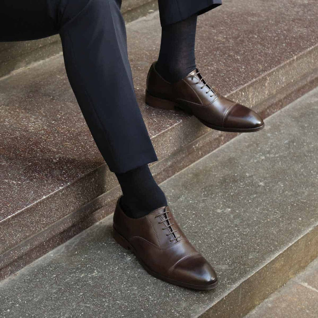 Elegant brown leather oxfords - Elio