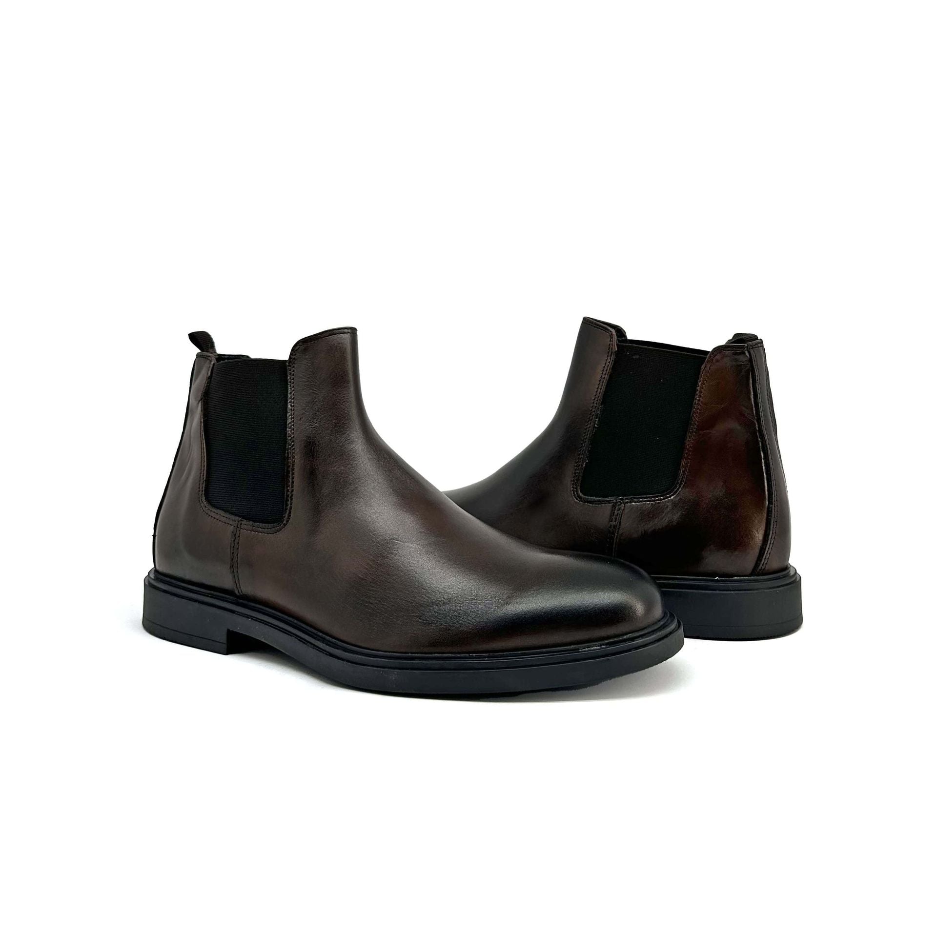 Bottes Chelsea en cuir marron - Martino