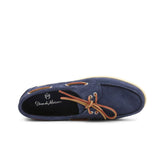 Mocassini uomo in camoscio Blu da barca | Made in Italy | Santiago | tomaia