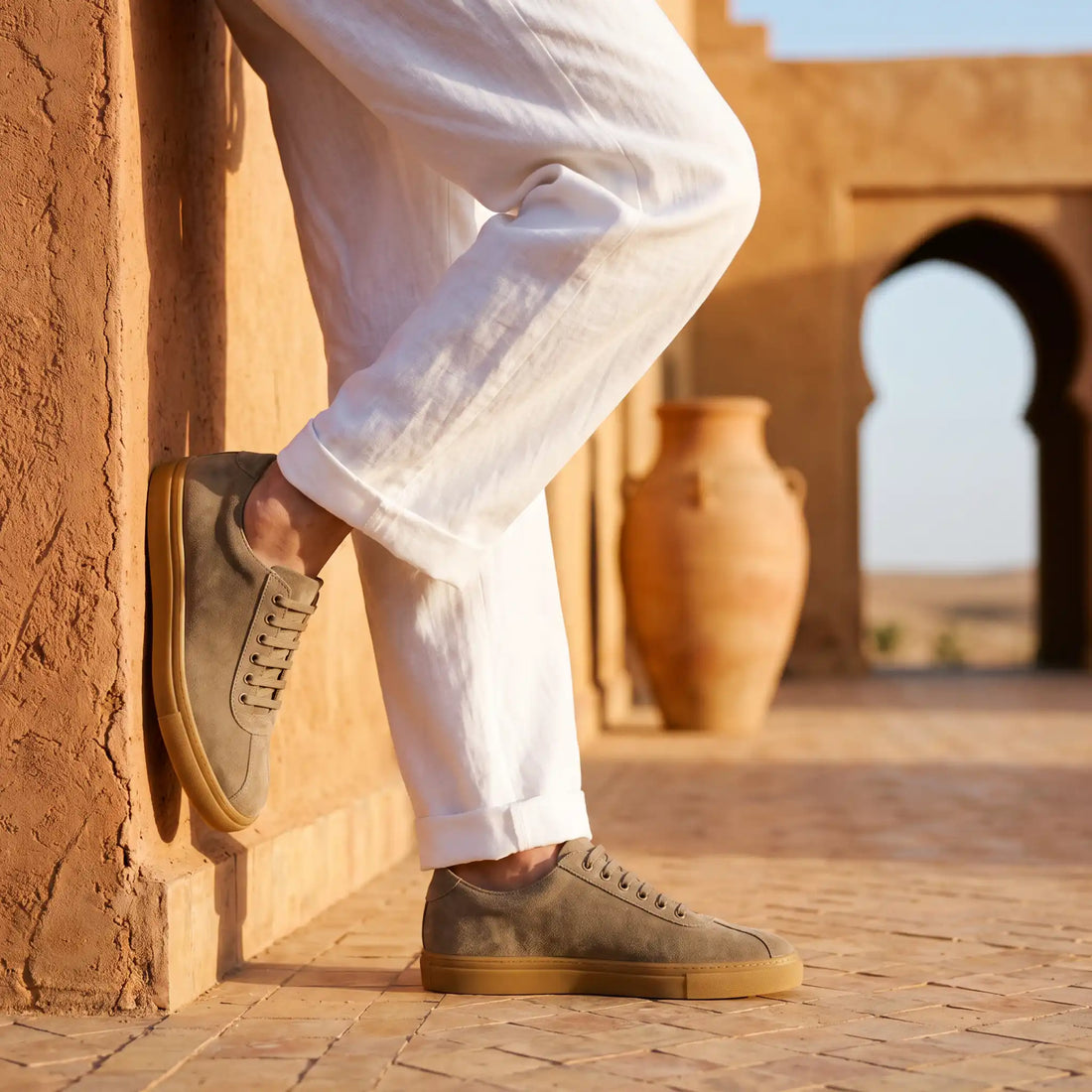 Taupe Wildleder -Turnschuhe - Alessandro